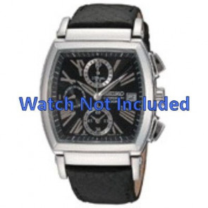 Horlogeband Seiko 7T92-0HP0 / SNDZ99P1 / L011024J0 Leder Zwart 20mm